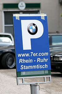 reservierter Parkplatz fr den Rhein-Ruhr-Stammtisch in Essen