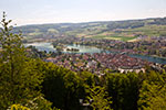 Blick auf Stein am Rhein, den Rhein und die Umgebung von der Burg Hohenklingen aus