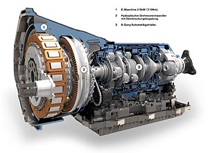 BMW ActiveHybrid 7, E-Maschine, Hydraulischer Drehmomentenwandler und 8-Gang-Automatikgetriebe