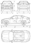 Innen- und Auenabmessungen BMW X6
