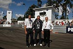 Dr. Klaus Draeger, Dr. Norbert Reithofer und Prof. Joachim Milberg im Pitlane-Park am Nrburgring