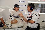 Robert Kubica mit seinem Renn-Ingenieur, Fuji, Japan