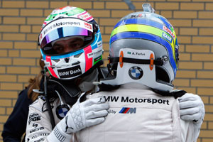 Erst- und Drittplatzierter am Lausitzring: die BMW-Fahrer Bruno Spengler (links) und Augusto Farfus