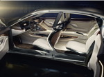 BMW Vision Future Luxury. Interieur. Anilinleder in Batavia Braun und hellem Farbton Silk, Nubukleder in Silk und warm-braunes, schichtartig aufgebaute Edelholz Linde.