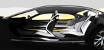 BMW Vision Future Luxury. Skizze. Interieur. Seitenansicht.