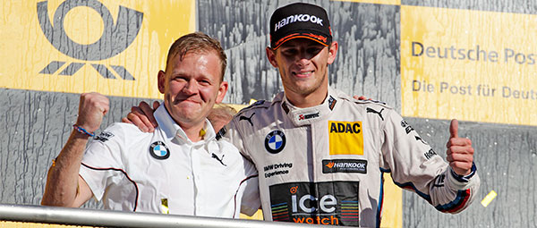 Stefan Reinhold, Team-Chef BMW Team RMG, mit seinem Fahrer Marco Wittmann