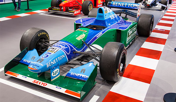 Benetton B194-Ford aus dem Jahr 1994. Weltmeisterauto von Michael Schumacher. Essen Motor Show 2014.