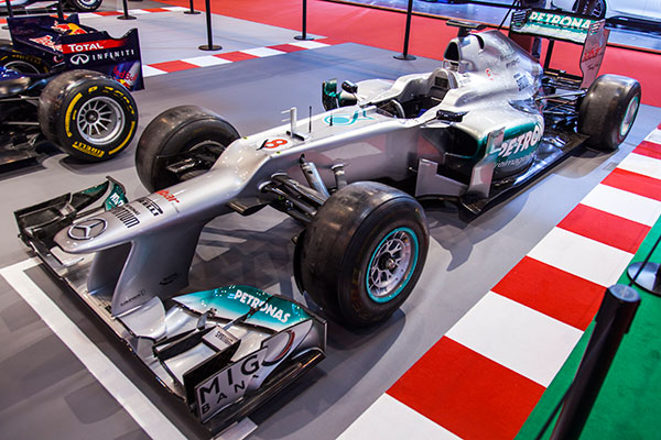 Mercedes F1 W03 aus dem Jahr 2012. Erster Formel-1-Sieg fr Nico Rosberg. Essen Motor Show 2014.