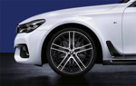 BMW 7er Limousine Langversion, BMW M Performance 21 Zoll Leichtmetallrder Kreuzspeiche 650 M Bicolor schwarz/glanzgedreht