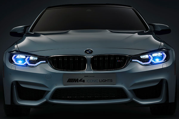BMW M4 Concept Iconic Lights, Tagfahrlicht, Abblendlicht und Laserlicht