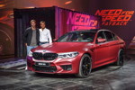 Marcus Nilsson, Executive Producer von Ghost Games (l.) und Bruno Spengler, BMW DTM-Fahrer. Weltpremiere des neuen BMW M5 in Need for Speed