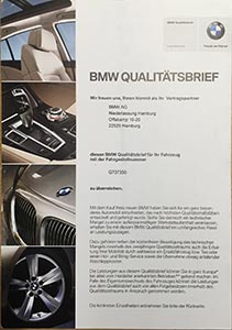 BMW Qualittsbrief, hier vom 7-forum.com 7er