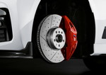 BMW M Performance Parts fr den neuen BMW 3er, M Performance 18 Zoll Bremsanlage mit rotem Bremssattel.