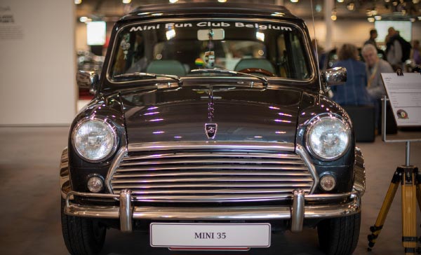 Mini 35 von Willy Bossu, ausgestellt vom Mini Fun Club Belgium, Techno Classica 2019.