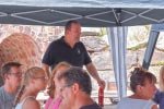 Grill-Stammtisch im Juli 2018: die Teilnehmer wurden durch Jürgen ('Yachtliner') offiziell begrüßt
