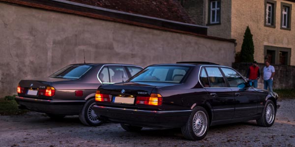 100. Schwaben-Stammtisch: die BMW 750i (E32) von Sebastian ('M70-Franke') und Stefan ('monaco')