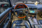 Rhein-Ruhr-Stammtisch im Januar 2026: BMW 740iL (E38) von Ralf ('RaBu63'), Cockpit mit orig. BMW Holz-/Lederlenkrad
