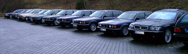 BMW 7er-Parade beim Stammtischtreffen in Ratingen
