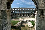 Blick ins Amphitheater in Pula (Istrien, Kroatien)