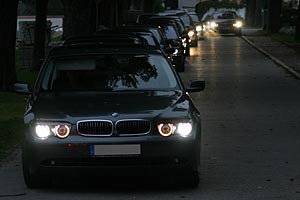 frh morgens startete der 7er- Konvoi in Mengkofen zu seiner Tour nach Porec in Kroatien