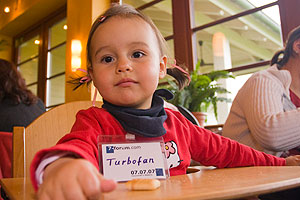 Die j�ngste Teilnehmerin des Tages: die Tochter von Carlos (�Turbofan�)