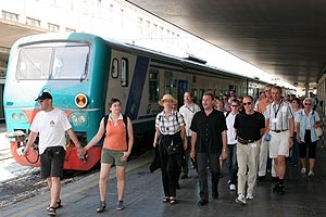 Sternfahrt-Teilnehmer am Bahnhof von Florenz