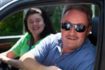 aus der Schweiz im BMW 750iL (E32) angereist: Beat ('Beat') mit Frau Rahel