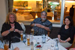 Abendveranstaltung im Parkhotel: Ulli ('Jeff Jaas'), Uli ('McBahnrecher') und Rahel