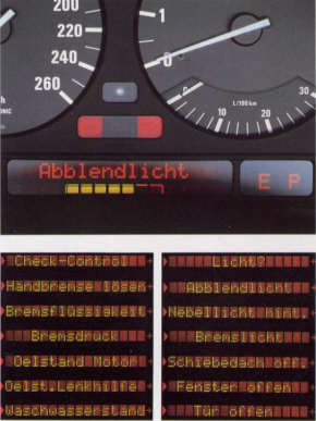 Check-Controll im Cockpit der BMW 7er-Reihe (E32)