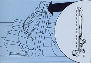Automatische Gurthöhenverstellung in der BMW 7er-Serie (E32)