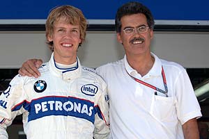 Sebastian Vettel mit Mario Theissen
