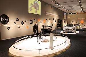 Der Mercedes Messe-Stand auf der Techno Classica 2006 steht ganz im Zeichen des neuen Mercedes Museums