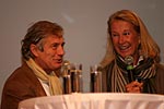 Giacomo Agostini (erfolgreichster Motorrad-Rennfahrer aller Zeiten) und Nina Rindt, seit 30 Jahren Beraterin der Motor Show