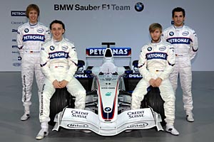 Die BMW Sauber F1-Fahrer im Jahr 2007. Neu dabei: Timo Glock.