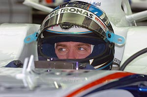 Nick Heidfeld w�hrend des Freitagstrainings in Sepang, Malaysia