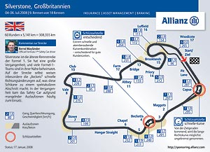 Formel 1 Rennstrecke von Silverstone