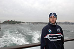 Nick Heidfeld bei einer Fahrt �ber den Bosporus am Mittwoch vor dem F1-Rennen in Istanbul