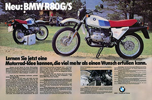 Werbemotiv 'Neu: BMW R 80 G/S'