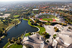 Blick vom Olympiaturm auf den Olympiapark