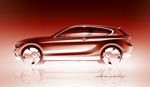 Exterieurskizze des neuen BMW 1er 3-Trer von Nicolas Huet, Exterieur Designer BMW 1er