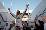 Bruno Spengler feiert seinen Sieg in Hockenheim und den Gewinn der DTM 2012