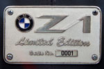 BMW Z1, Typschild im Fahrzeug mit Produktionnummer 1