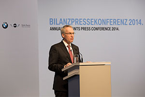 Bilanzpressekonferenz der BMW Group am 19.03.2014 in Mnchen. Dr. Friedrich Eichiner, Mitglied des Vorstands der BMW AG, Finanzen.