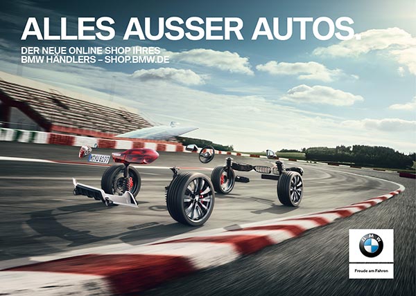 'ALLES AUSSER AUTOS.' Die BMW Group Shops bieten eine gro&szlig;e Auswahl an Teilen, Zubeh&ouml;r und Lifestyle-Produkten der Marken BMW, MINI und BMW Motorrad an.