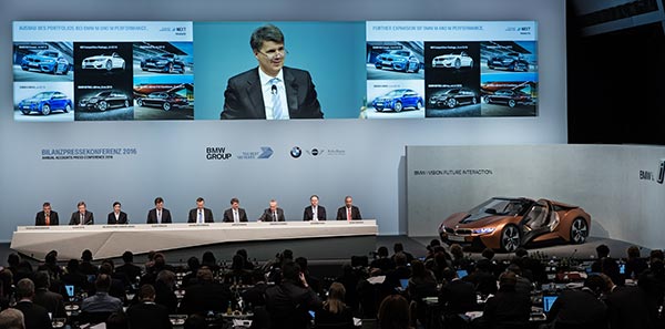BMW Group Bilanzpressekonferenz am 16.03.2016 in der BMW Welt in Mnchen 