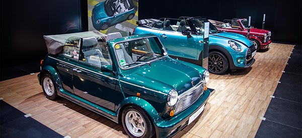 Mini Cabrio von Dr. Gerd Steven, ausgestellt auf der Techno Classica 2016