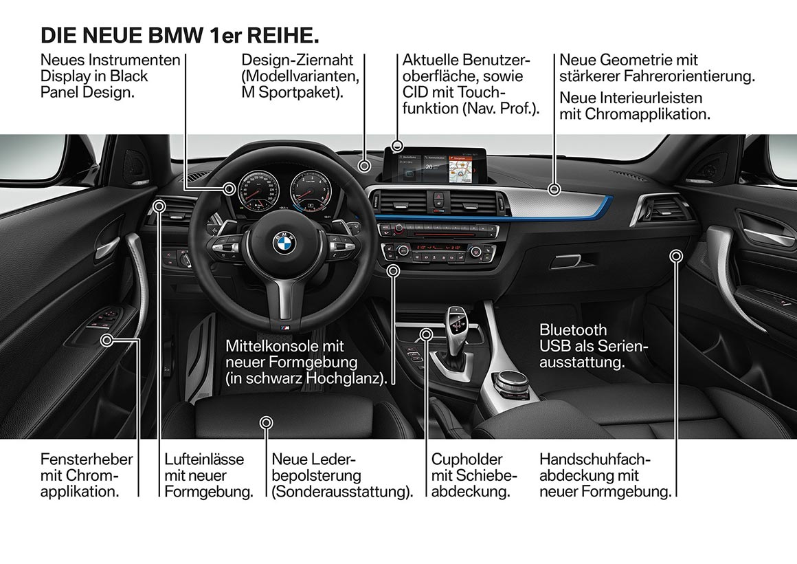 Die neue BMW 1er-Reihe ab Juli 2017, Highlights.