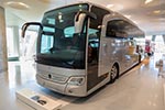 Mercedes-Benz Travego Reisebus, das erste produzierte Serienfahrzeug der neuesten Travego Generation. 6-Zyl., 335 kW, vmax: 100 km/h, 44 Sitzplätze