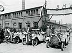 BMW 3/15 PS und BMW Team nach der Internationalen Alpenfahrt 1929