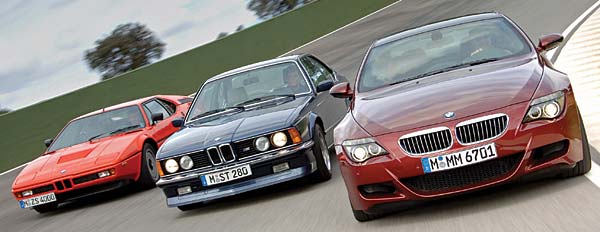 (v.l.) BMW M1, BMW M635 CSi und BMW M6